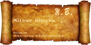 Müllner Bíborka névjegykártya